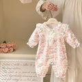 Baby clothes autumn outfit girl's romper autumn double layer cute long sleeve crawling suit princess outing clothes