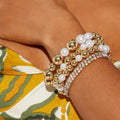 Wholesale full diamond imitation pearl bracelet - european & american cross-border retro irregular jewelry - women's elastic adjustable minimalist bracelet