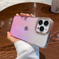 Suitable for apple 17promax single color mobile phone case iphone14 creative gradient glitter 15 acrylic protective cover