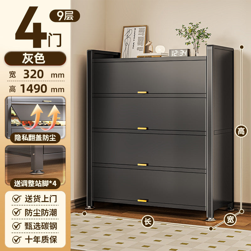 Steel shoe cabinet for home door storage cabinet all-in-one wall-mounted large-capacity multi-layer storage cabinet entrance entrance shoe rack