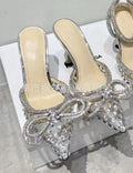 Personalizedfashion summer pointed toe toe sandals women's outweareasiest for match thin heel high heel half drag transparent super high heel