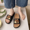 New arrivalthick sole slippers cute cartoon cool ins trendy outwear women's internet celebrity indoor non-slip platform cake beach women's slippers