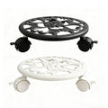 Metal movable flower pot tray iron flower stand roller flower pot base universal wheel movable flower pot stand