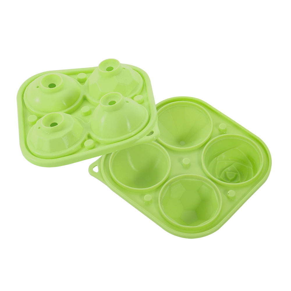 Creative rose silicone ice box multi-shape 4 grid with cover round 5CM easy demoulding silicone ice cube mold