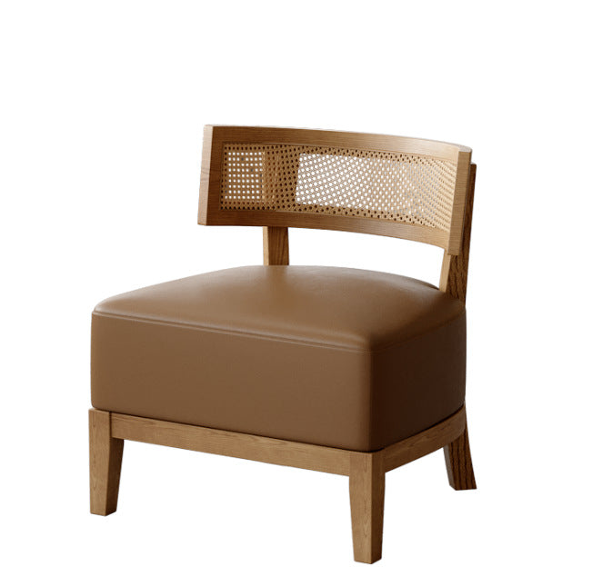 Customized wabi sandy wind woven rattan cafe tables and chairs dessert shop catering shop milk tea shop solid wood negotiation leisure area tables and chairs