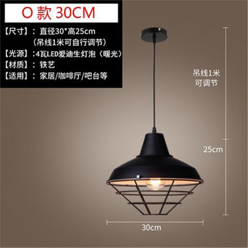 Loft retro stylish creative bar restaurant hotel decoration chandelier american industrial style nostalgic casual lampshade