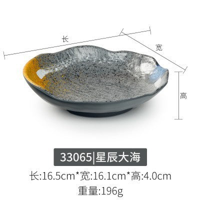 Melamine plate japanese plastic barbecue plate imitation porcelain round flat plate barbecue plate restaurant hot pot tableware dish plate commercial