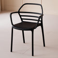 Modern casualthickened plastic cut out dining chair outdoor milk tea shop backrest armrest negotiation chair stackable stool