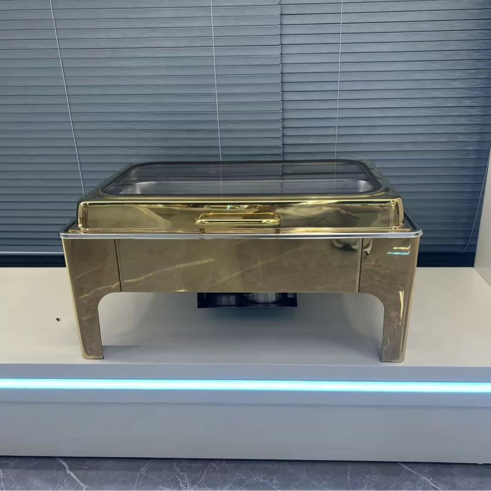 Golden luxury buffet warmer - cross-border exclusive chafing dish - stainless steel food warmer for hotels and weddings