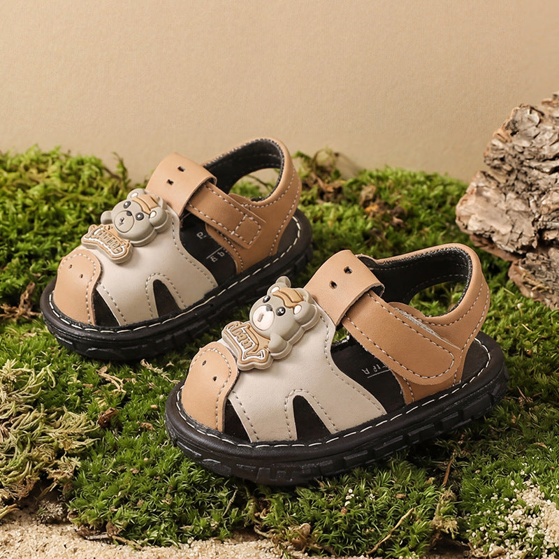 Jiaojiao shoes baby boy shoes soft bottom baby toddler shoes kids toe cap sandals 0-1 years old 2 non-slip boys and girls summer