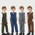 Kids' vest set: long-sleeve shirt suit for boys - gentleman's formal wear, perfect for first birthday celebrations. customization available directly from the manufacturer