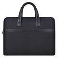 Zippered document bag - business briefcase for office, work, and travel - unisex, double-layer, large capacity, conference materials organizer - customizable with printing