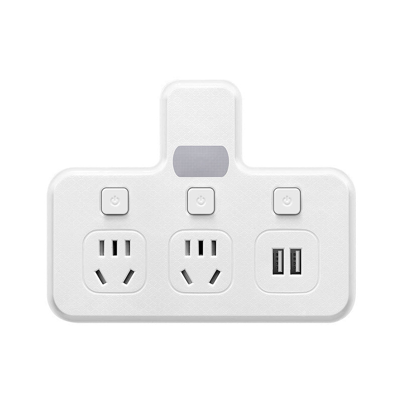 Tiantu multifunctional home wireless socket converter plug - one-to-multiple outlet with night light and usb charging strip
