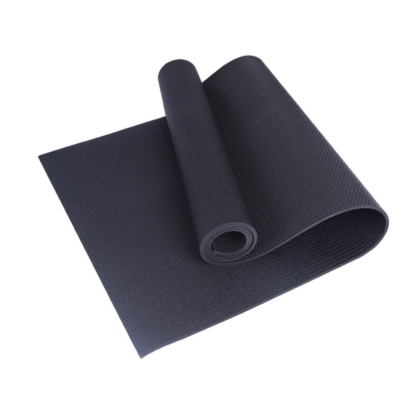 Pvc yoga mat - black, customizable logo, non-slip, ideal for jump rope, aerobics, gym workouts, and fitness training