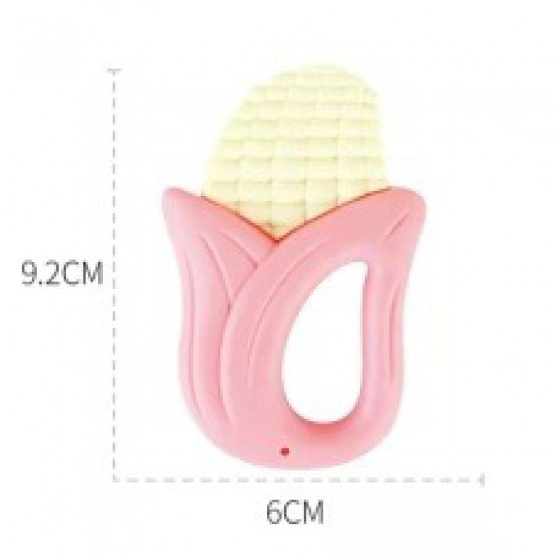 Cross-border  export tooth grinding stick toothpaste baby anti-eating hand soft glue baby mouth desire small mushroom biting glue toy