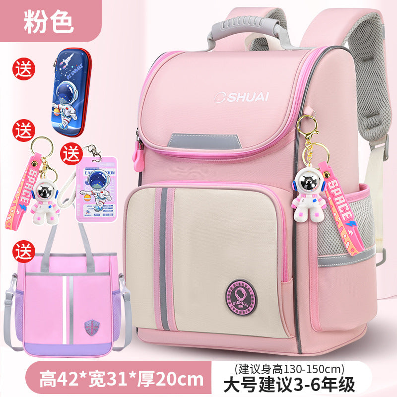 2026 new children's backpack for boys and girls, grades 1-6: large capacity, lightweight, and spine-protecting design
