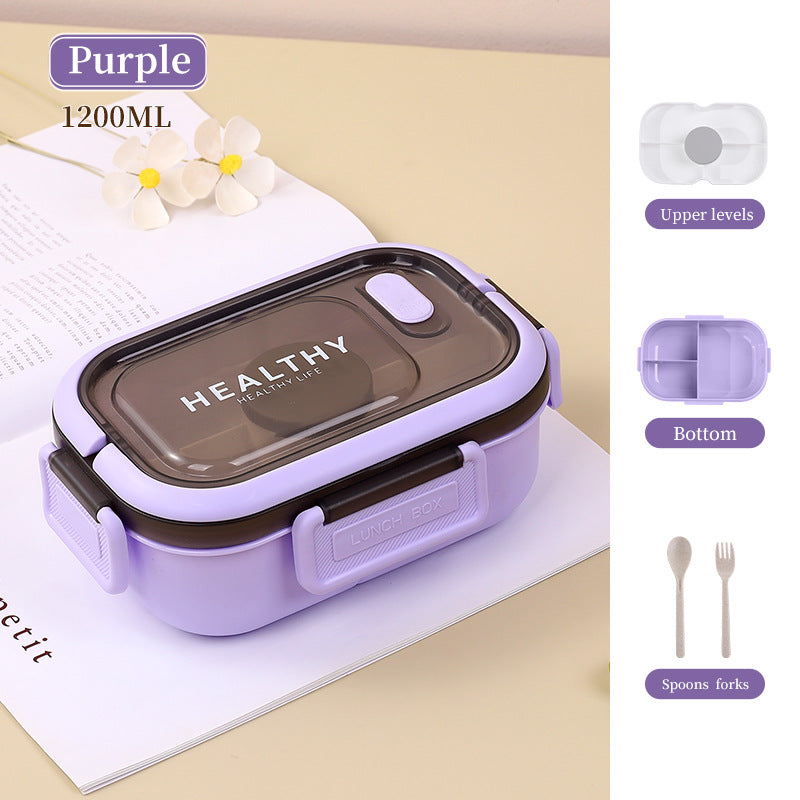 Cross-border microwave oven heating bento box convenient lunch box student lunch box fruit food grade grid fresh-keeping box