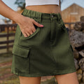Ebay fashion cross-border foreign trade women's clothing  independent station new style washed elastic waist workwear short skirt skirt
