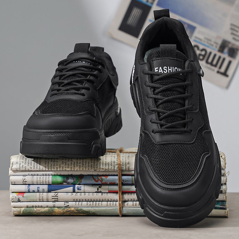Workwear sneakers men's 2026new arrivalspring mesh breathable mencasual shoes men's thick soleboots men's shoes