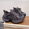 2026 spring new women's height-increasing chunky sneakers: versatile, lightweight, platform casual shoes with lace-up mesh upper - korean style athletic shoes