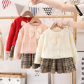 Girls' cardigan sweater set - two-piece autumn  collection - baby girl outerwear - chanel-inspired girls' outfit