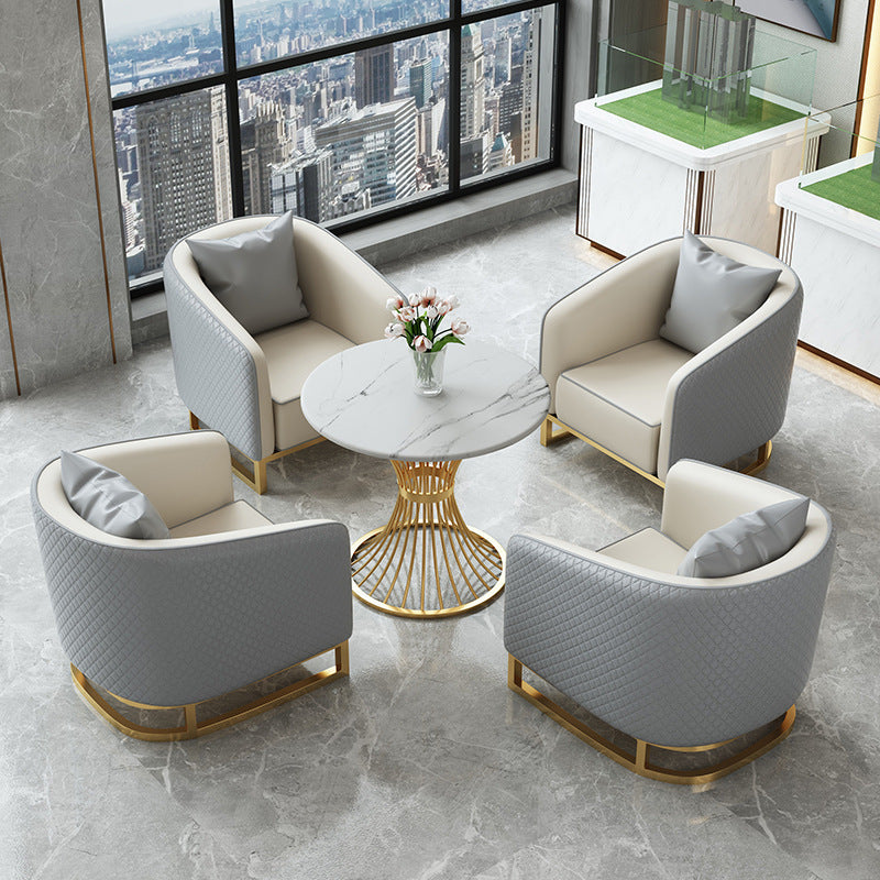 Luxury hotel lobby meeting table and chair set, sales office sofa, business reception area, rest area - one table with four chairs