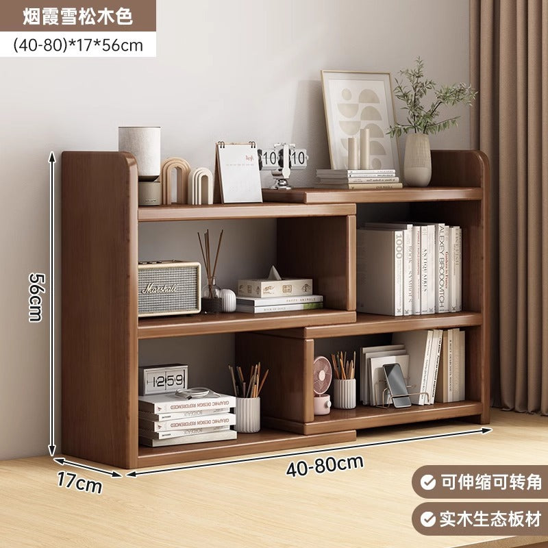 Solid wood color bookshelf Desktop shelf Children's desk Storage rack Household desk Small bookcase Office locker