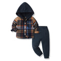 children's clothing spring & fallnew arrivalplaid hoodie boys and girlslong sleeves lapel lining suit boys plaidshirt
