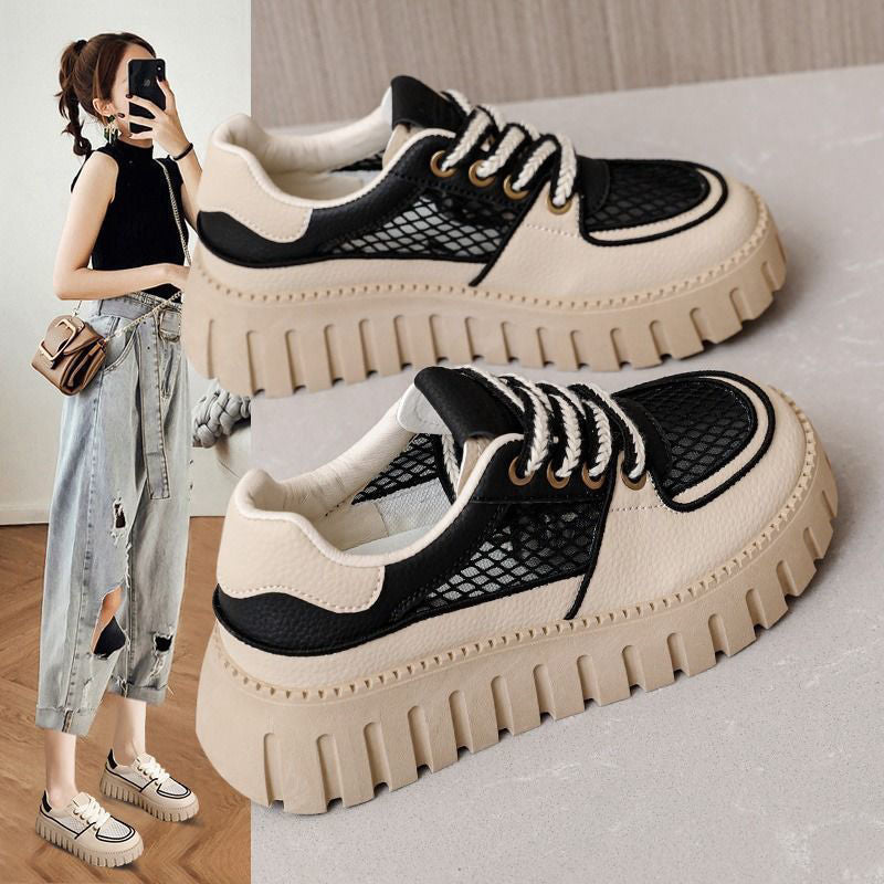 Thick-soled summer models, breathable and versatile little white shoes, children's new leisure popular mesh casual board shoes in the summer of 2024