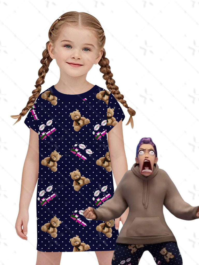 Rumi same style nightgown kpop witch girl girl cute cosplay bear and toot train dress