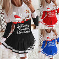 2025 european and american cross-border women's autumn/winter new collection: round neck long sleeve pleated casual party dress