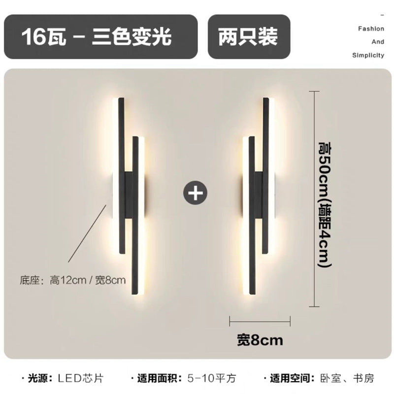 Led popular modern minimalist new nordic style room wall lamp aisle light acrylic strip light for home use