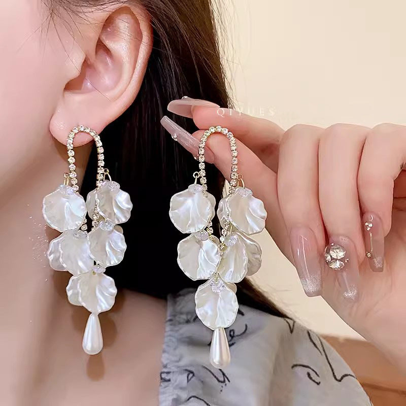 Ins style pearl earrings for women 925 silver needle niche design butterfly earrings accessible luxury high-end earrings earrings earrings