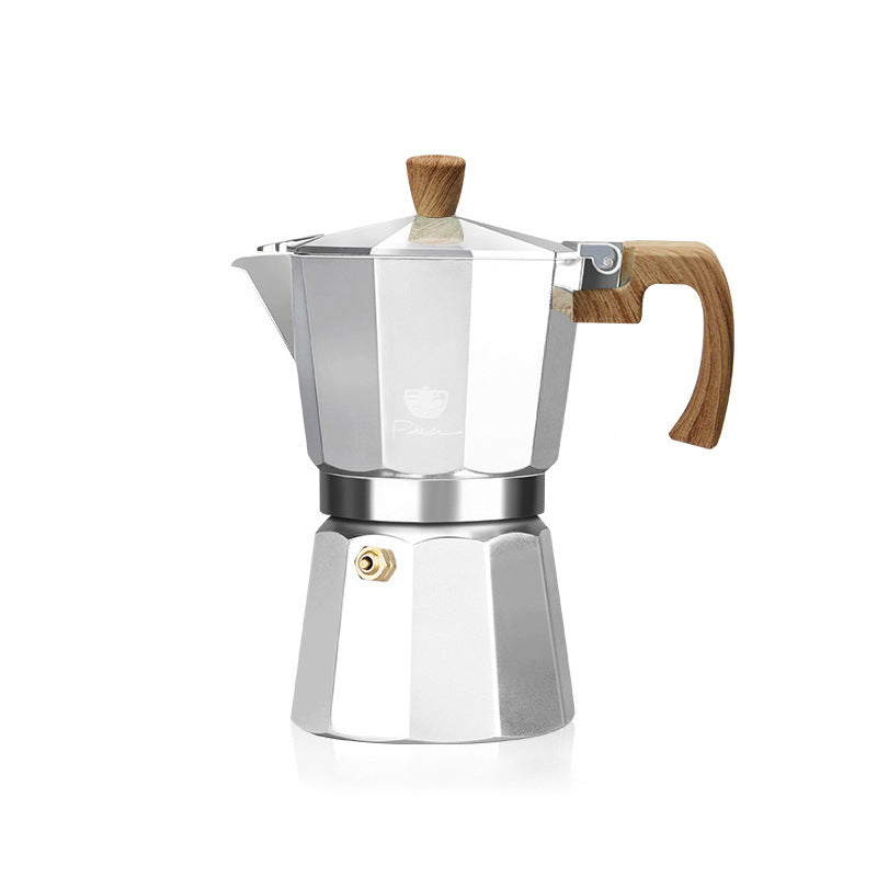 Ten-cornered moka pot coffee pot food-grade aluminum espresso latte coffee machine export cross-border hand-brewed portable
