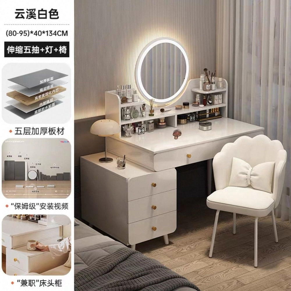 Bedroom dressing table for home chest of drawers all-in-one makeup table small apartment room multifunctional storage retractable dressing table