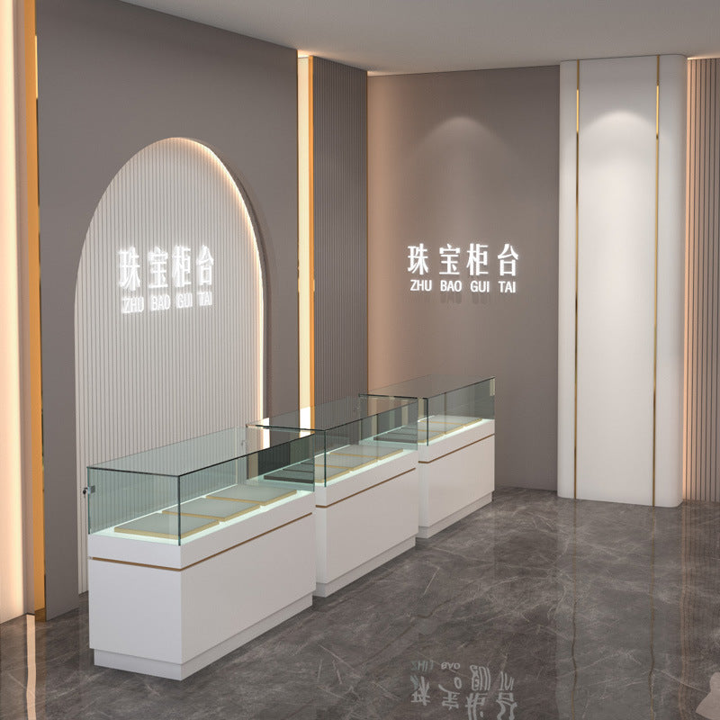 Jewelry Counter Museum Cultural Relics Showcase Sample Exhibition Showcase Shopping Mall Glass Display Cabinet