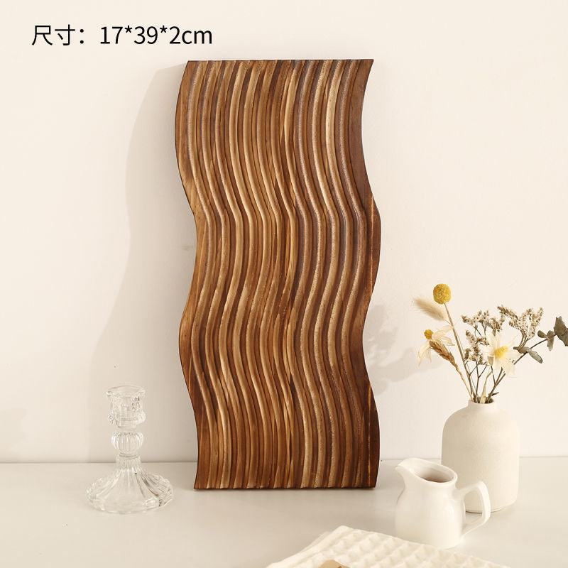 Nordic irregular plate dinner plate western food plating simple solid wood tray ornament for home korean style ins style