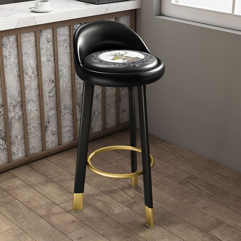 Bar stool, light luxury modern minimalist design, backrest included, bar-specific chair, high stool for home use, bar chair, solid wood