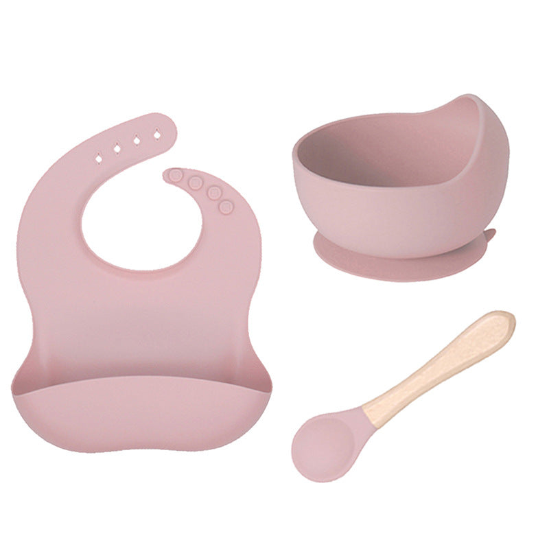 Factory customized LFGB silicone children's tableware 6-piece set, infant food grade beech silicone feeding tableware