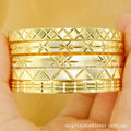 gold-plated women's copper bangle bracelet - dubai bridal wedding ethiopian african bangle jewelry