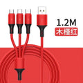 Liquid silicone 3-in-1 charging cable, 3a fast charge, usb cable for apple, huawei, and android devices