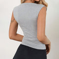 summer export european and american women's clothing american deep v neck sexy hot girl style sleeveless top with design