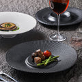 Hotel personalized frosted ceramic western dinnerware set - minimalist solid color polka dot business dinner plates