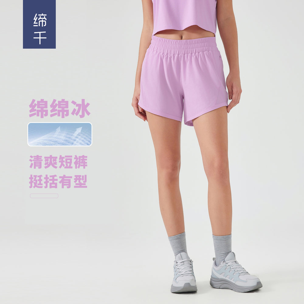 Summer new ice silk quick-dry sports shorts women's loose breathable yoga pants outdoor running fitness shorts d25003