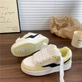 Preppy style national trend niche bread shoes women's ins trend 2026 summer new styleeasiest for matchthick sole round toetie back sneakers