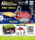 New ai-powered voice-activated double-barrel gatling electric water gun - high-pressure pulse, rotating, flashing, boy's toy