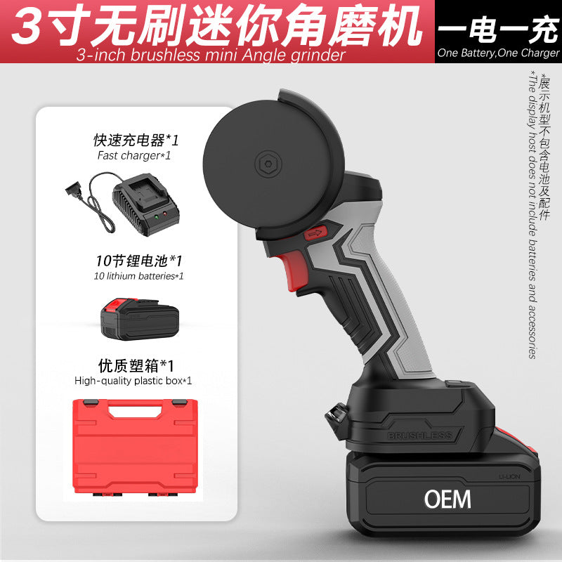 personalized nanwei brushless lithium battery 3inch mini angle grinder high-speed drilling portable handheld seam clearing small eagle saw