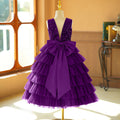 European and american cross-border custom girls' dresses, tutu skirts, little girl's cake skirts, performance costumes, deep v-back with 3d butterfly detail