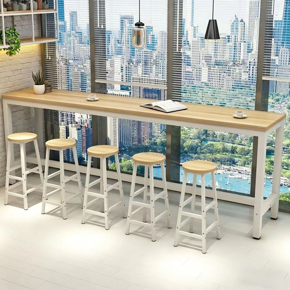 Wall-mounted bar table, minimalist modern design, suitable for home use, tall table, living room, balcony, small rectangular table, perfect for bubble tea shops and bar counters