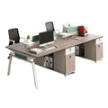 Executive office desk and chair set - modern minimalist furniture - four-seat workstation - office desk